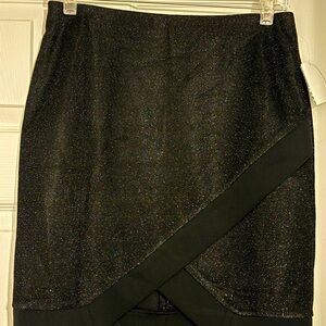 Elegant Black Glitter Skirt
